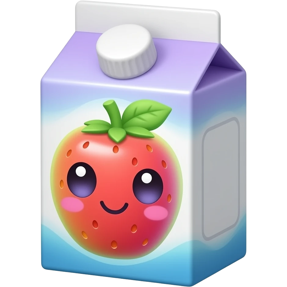 Happy Kawaii Juice box using neon colors emoji