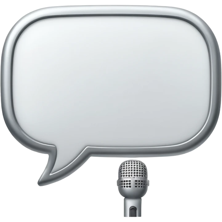 speech bubble above a microphone emoji