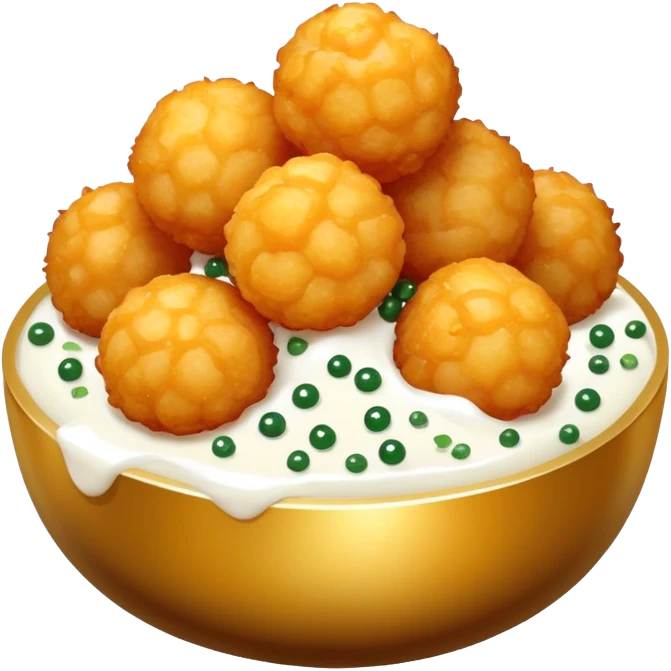 Tater tots, crème fraiche, chives, and caviar  emoji