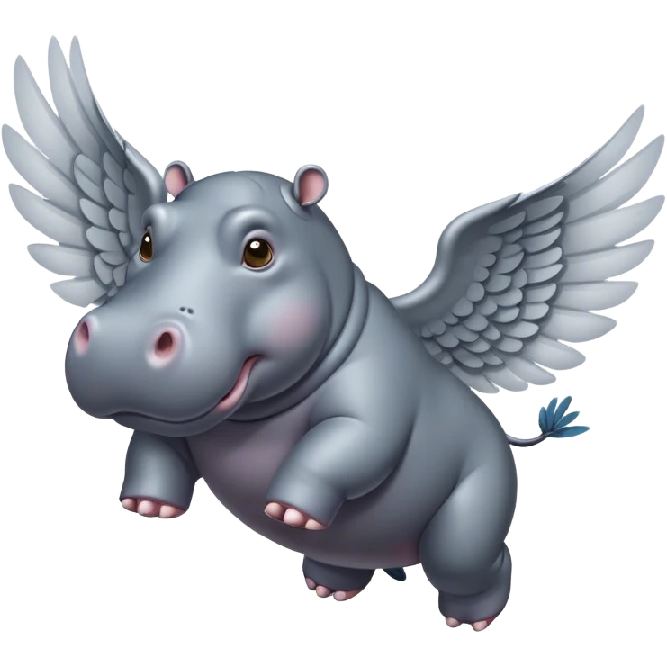 a hippo with wings emoji