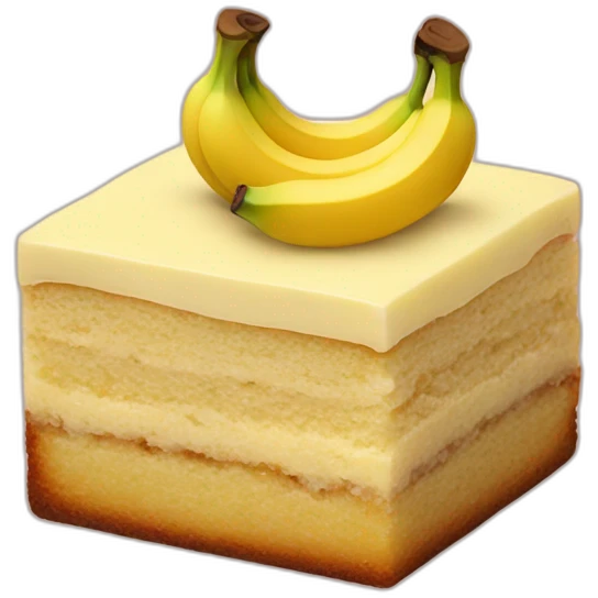 square banana cake with banana on top emoji