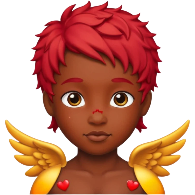 Cupid with 👨🏿‍🦰 emoji