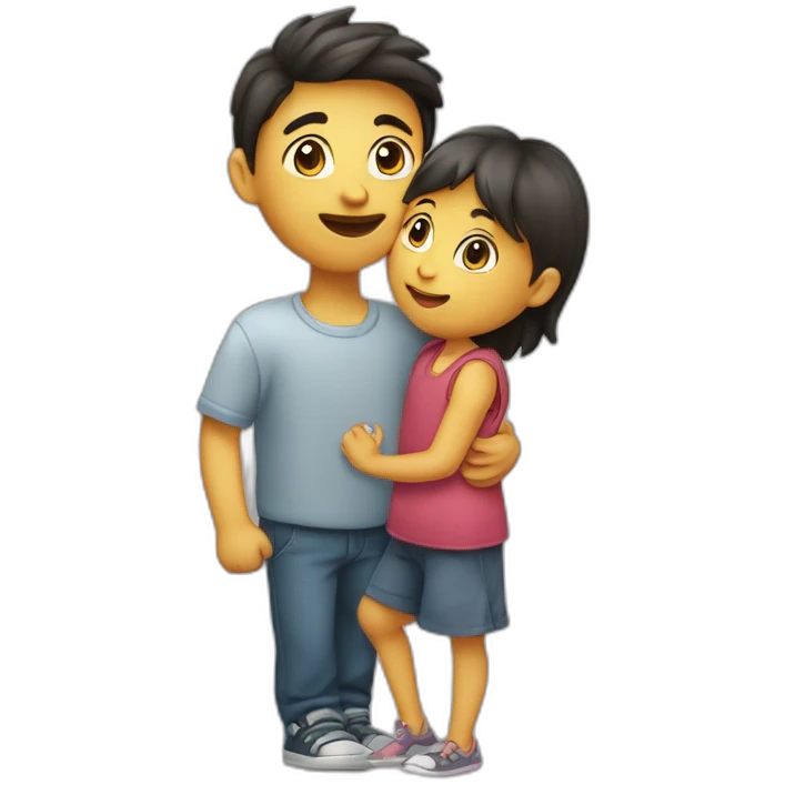 Garçon faisant un bisou a une fille emoji