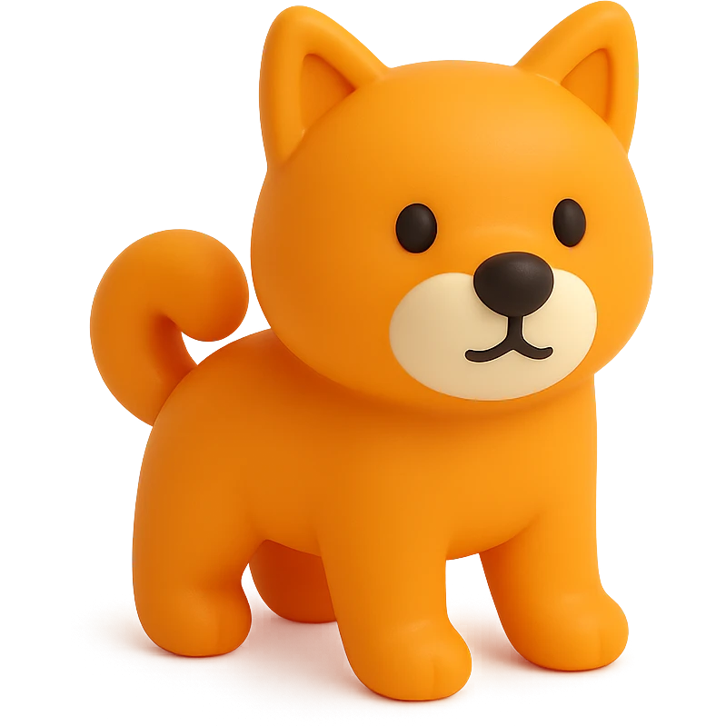 shiba inu, black nose and black eyes emoji
