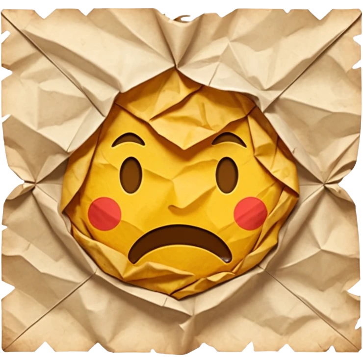 2d paper with text unreadably written on emoji