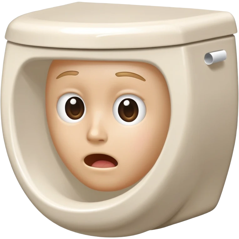 Toilet bowl with a human head peeking out from inside emoji