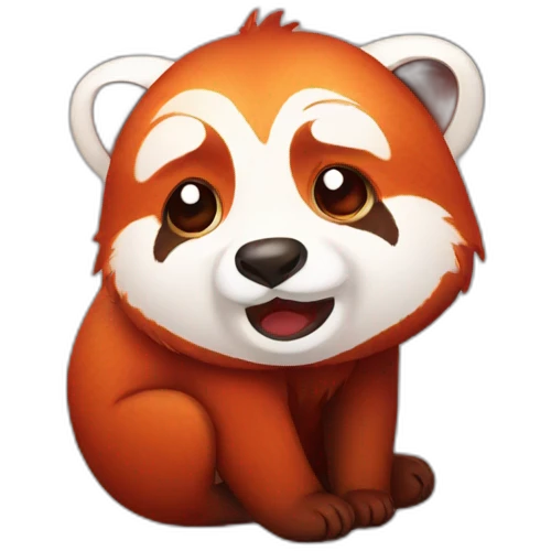 crying red panda emoji