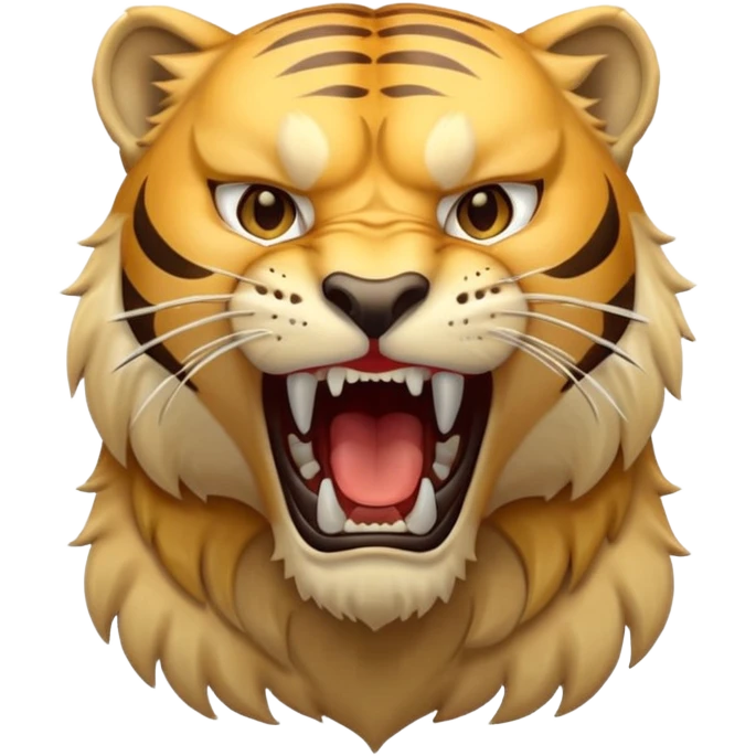 Create a Sabertooth Tiger roaring, make it fierce emoji