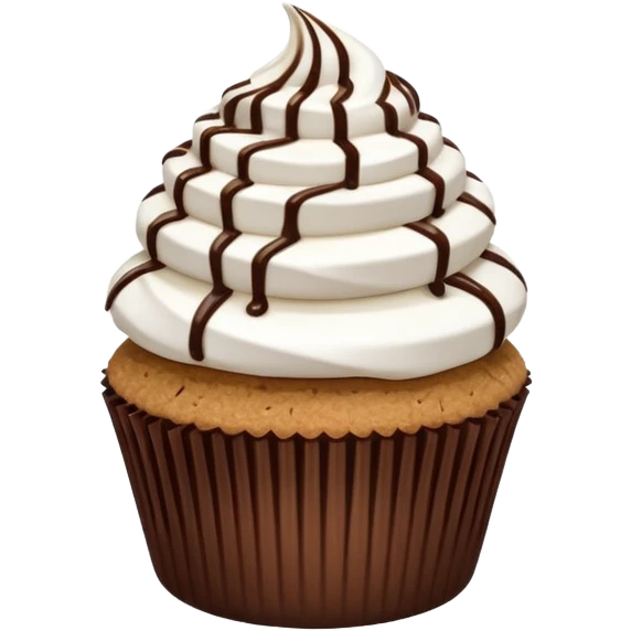 Chocolate cupcake with marshmallow frosting, graham cracker crust, marshmallows & Chocolate drizzle  emoji