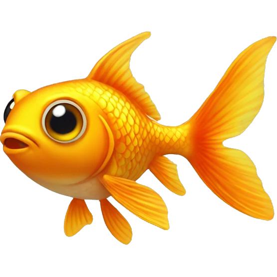 small cute gold fish with big eyes  emoji