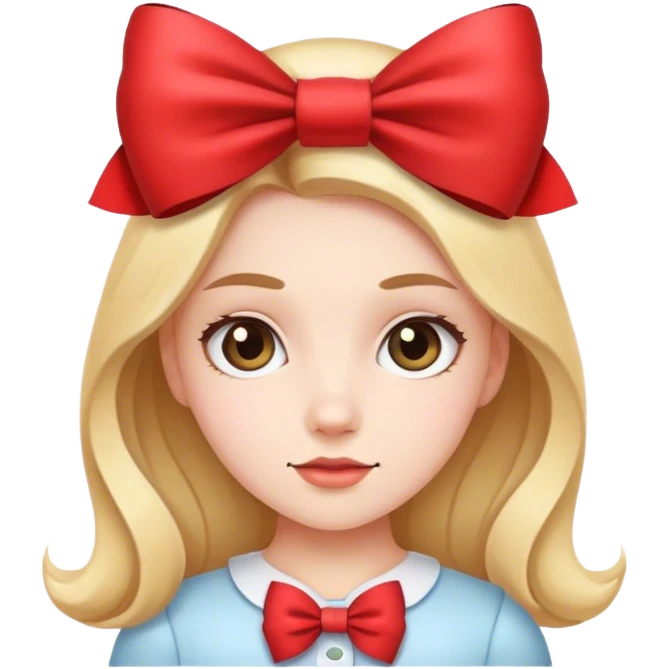 Girl wearing a bow emoji