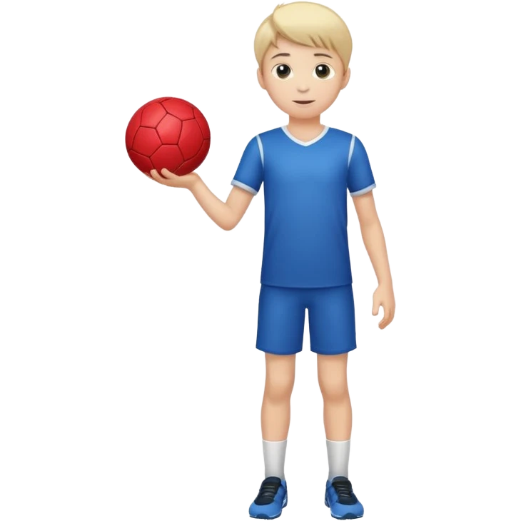 Boy with a ball in his hand full body emoji