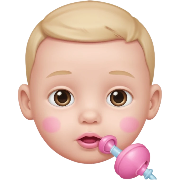 baby boy face with dummy emoji