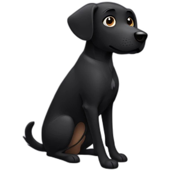 black dog with tail up emoji