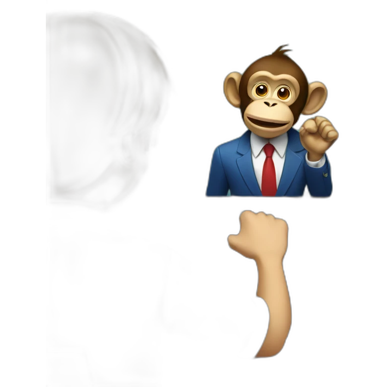 a monkey presenting the news on a TV screen emoji