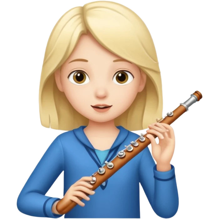 girl kid plays flute emoji