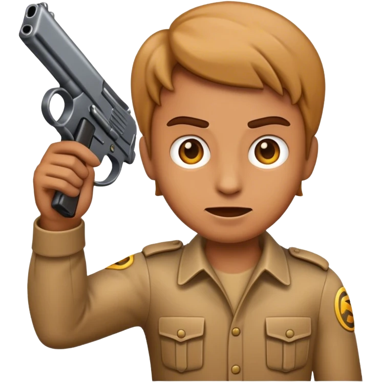 emoji holding a gun pointing at its head emoji