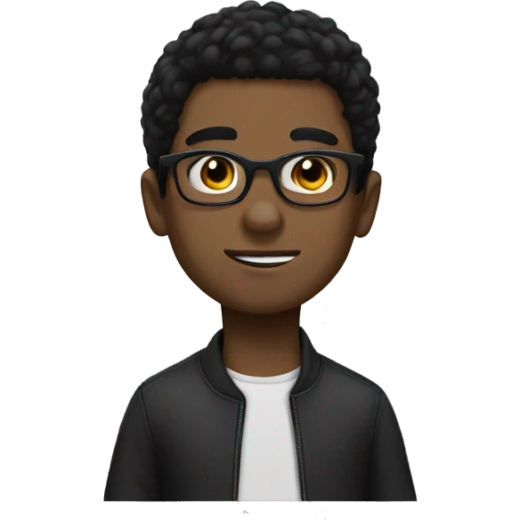 Short boy with black hair and big glasses called Yassin emoji