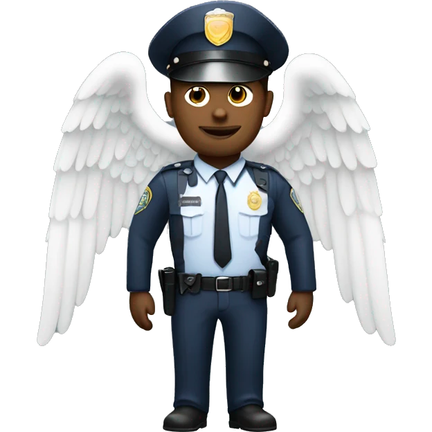 A White Police man with ANGEL WINGS emoji