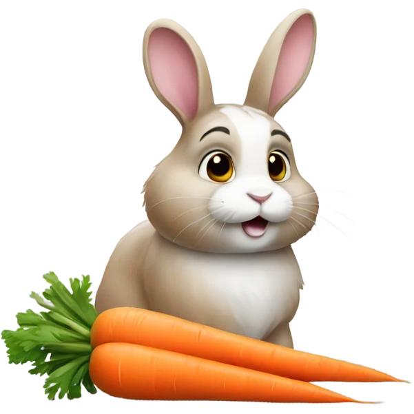 Rabbit with carrot emoji