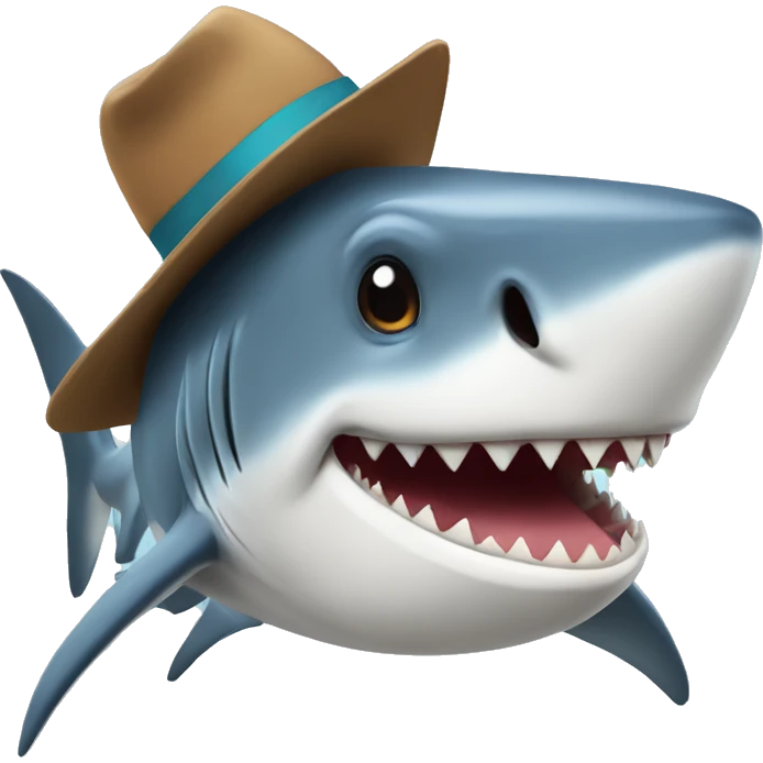 Shark with hat emoji