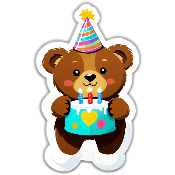 Bear celebrates birthday  emoji