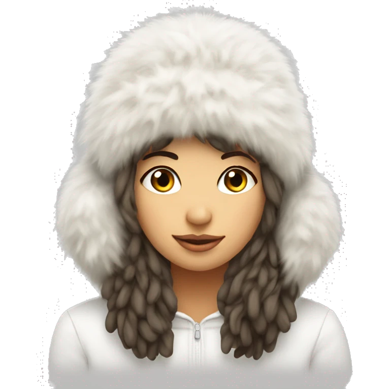 fluffy cozy winter hat on white girl emoji