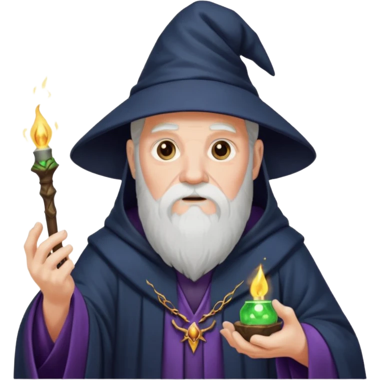 old wizard casting spells emoji