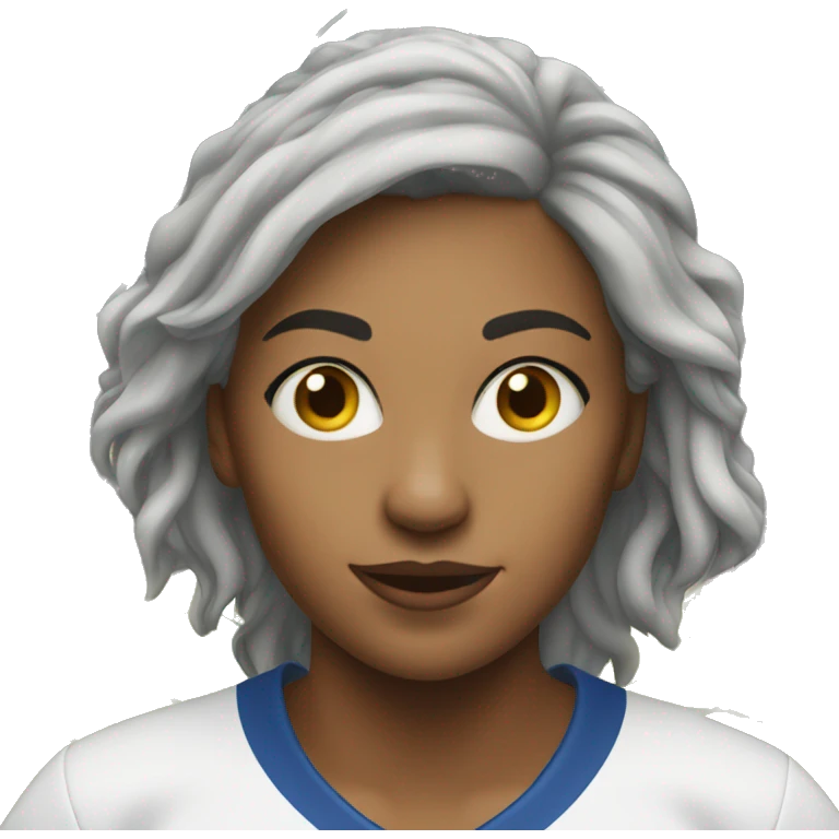 A 30-year-old woman playing soccer emoji