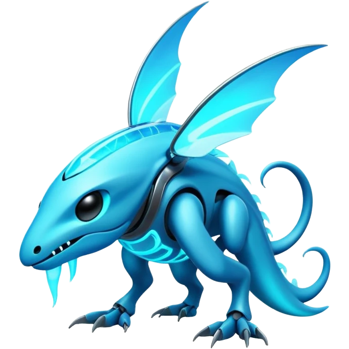A bright neon-glowing legendary futuristic cool Fakémon-creature emoji