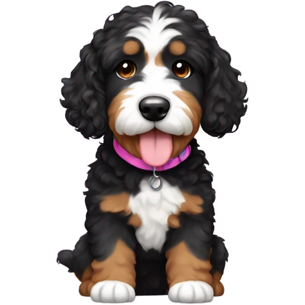 Bernedoodle in swimsuit emoji