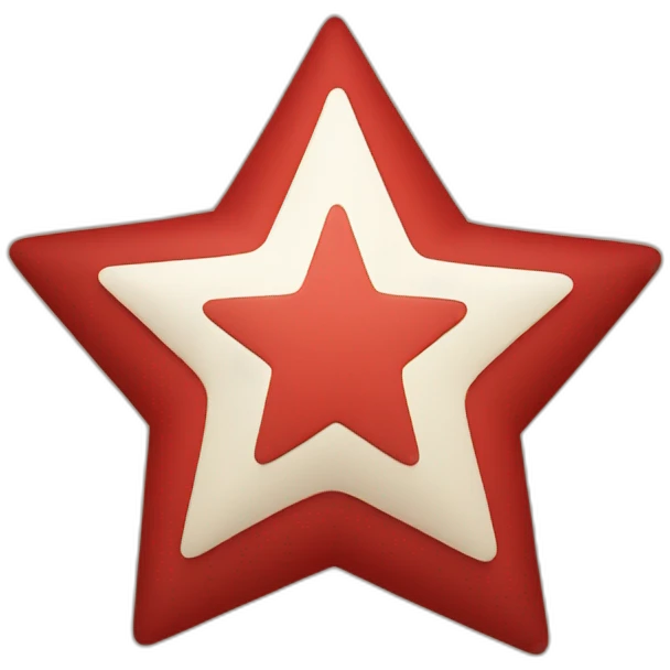 Red star with letter PT together in the center of the star emoji