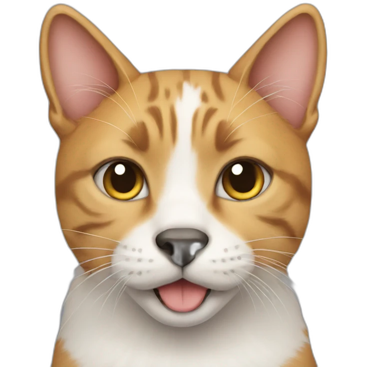A cat with a dog emoji
