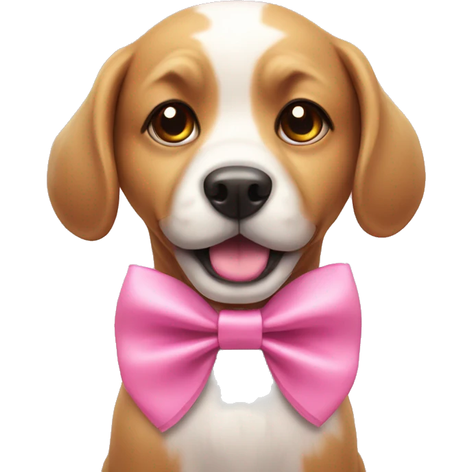 Dog with cute pink bow emoji