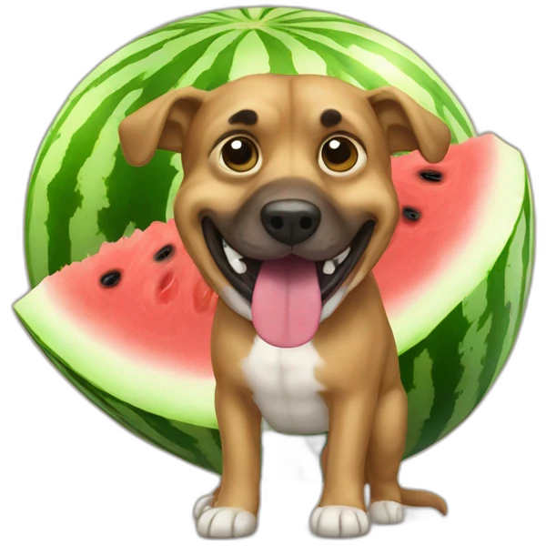 big watermelon dog emoji
