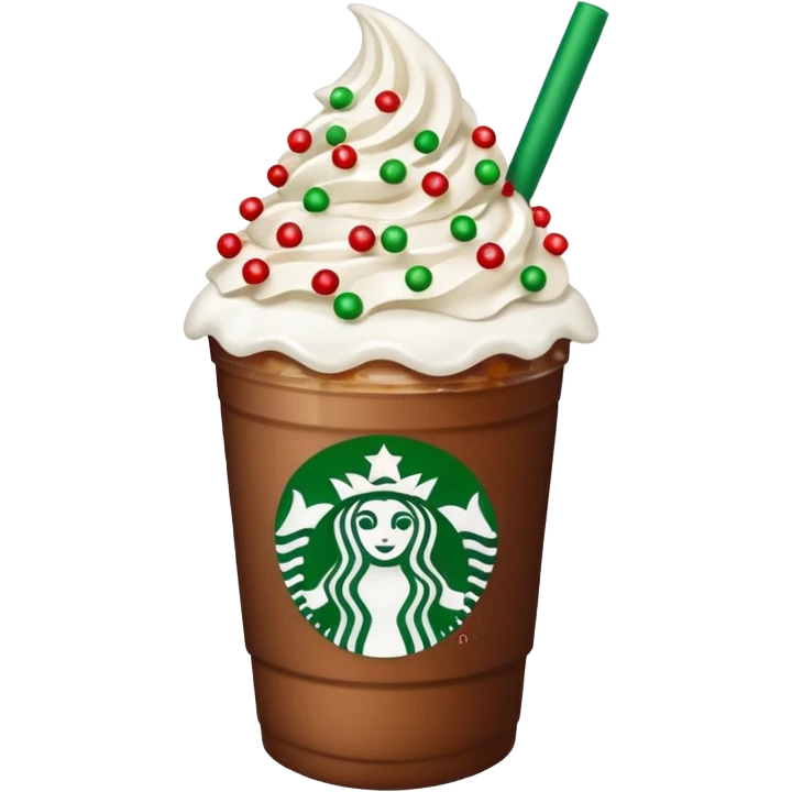 Iced Christmas Starbucks coffee emoji