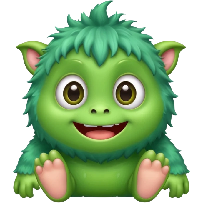 Cute baby green monster emoji