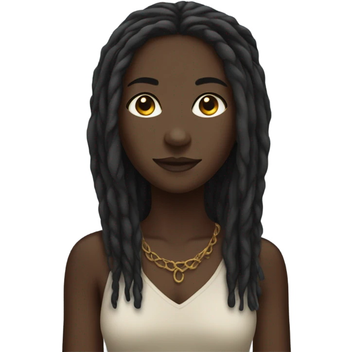 dark-skinned girl with dreadlocks emoji