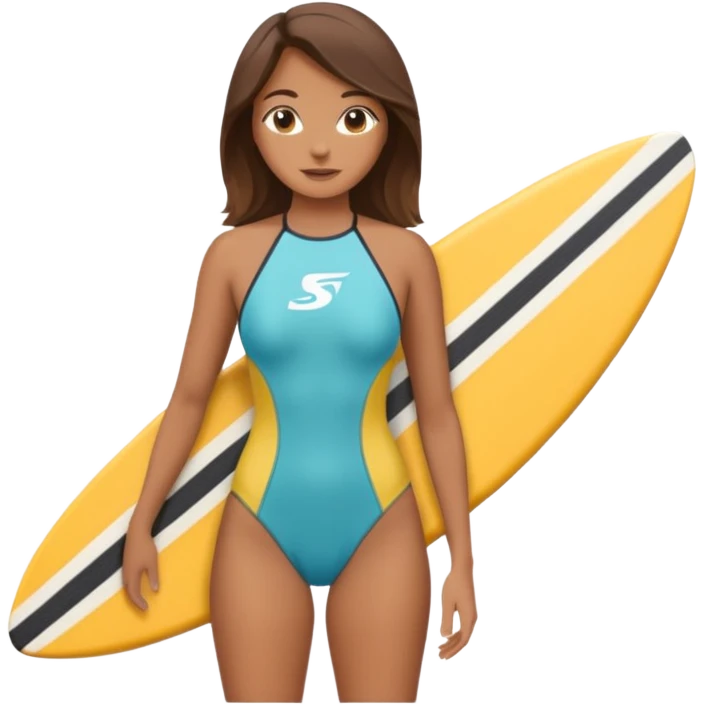 women holding surfboard emoji