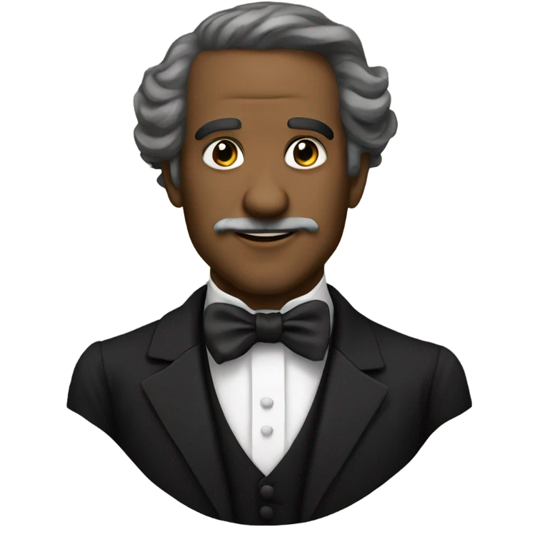 19th century writer in a black tuxedo with a bow tie emoji