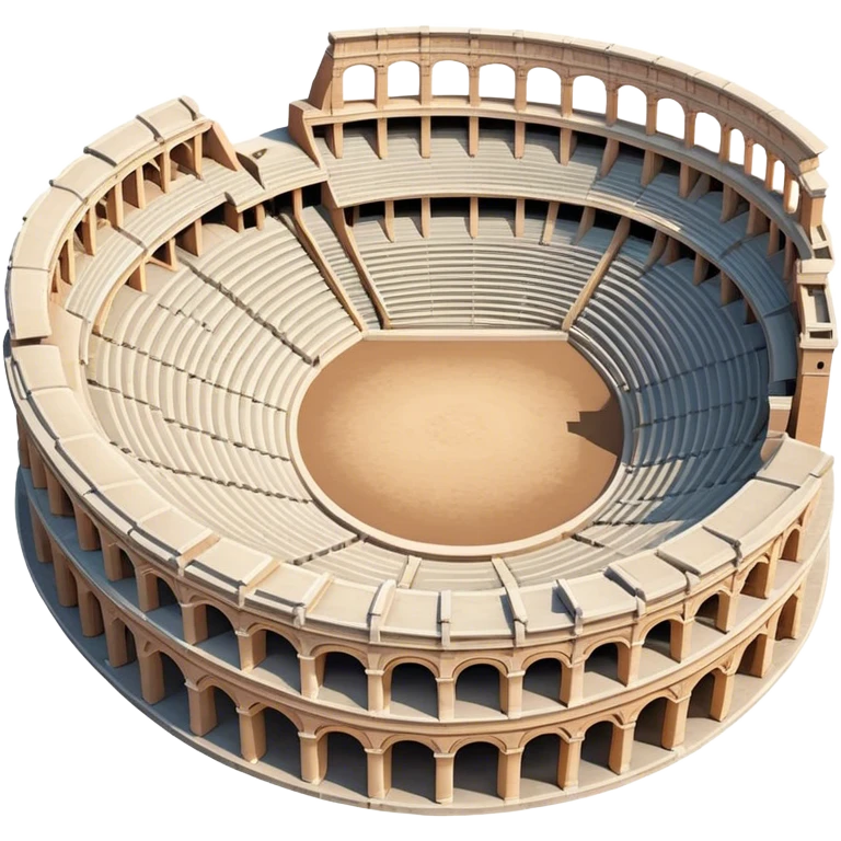 Cinematic Realistic Pula Arena Landmark Emoji, showcasing the ancient Roman amphitheater rendered with detailed weathered stone textures and dramatic lighting. emoji