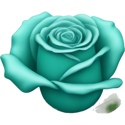 Teal rose flower emoji