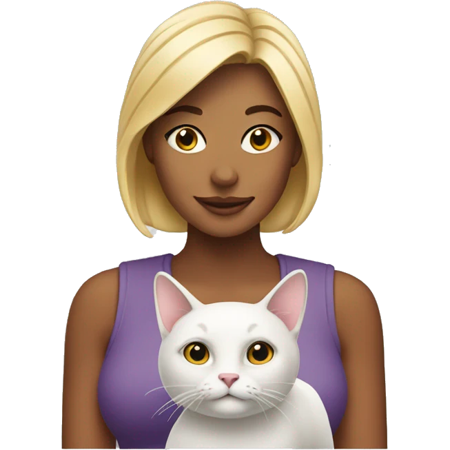 Macy with a cat emoji