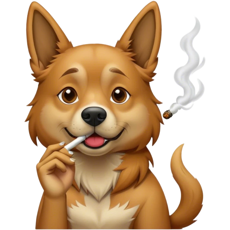 dog smoking drug emoji