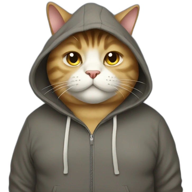Fat cat with a hoodie  emoji