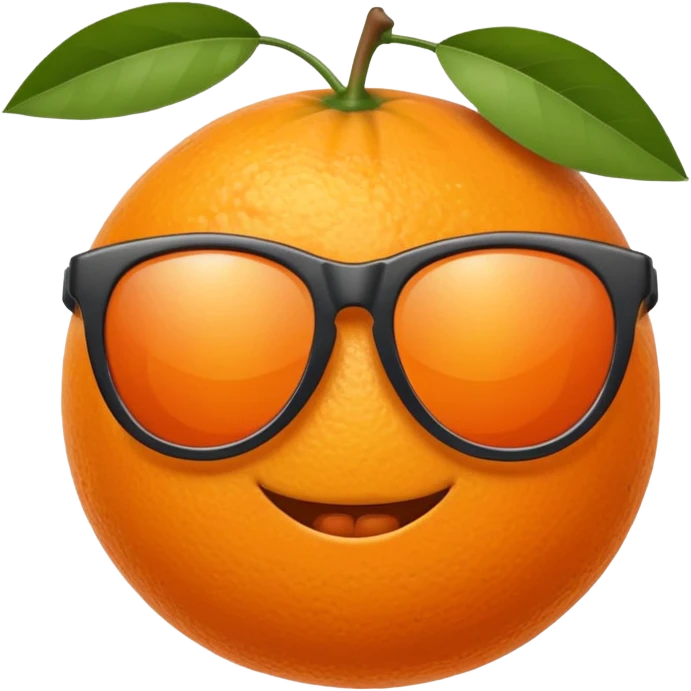 orange fruit in sunglasses emoji