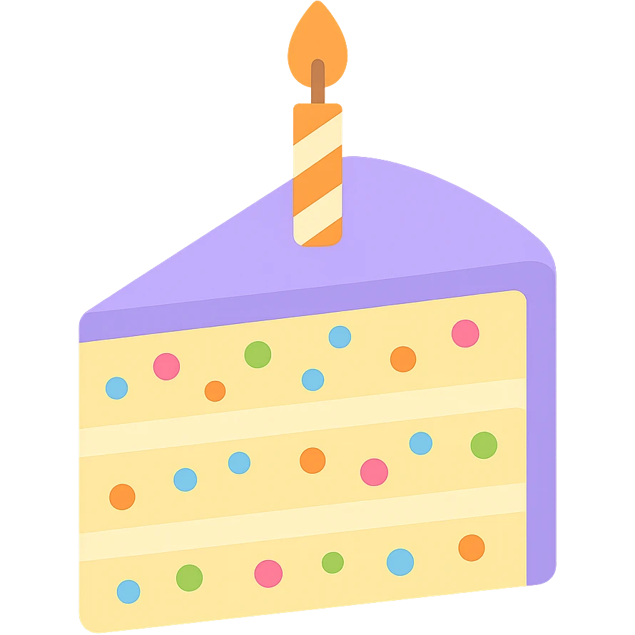 slice of funfetti birthday cake emoji