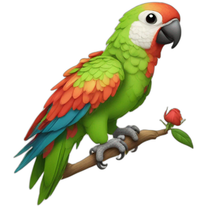 Parrot rose emoji