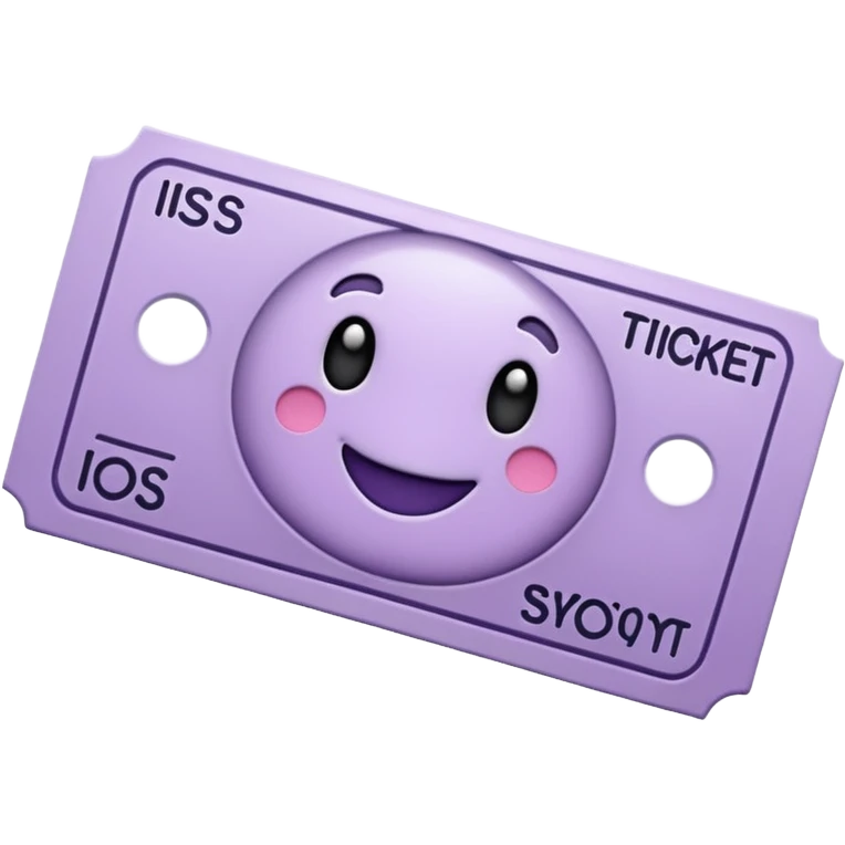 Pale Purple colored 1 Signed ticket  emoji