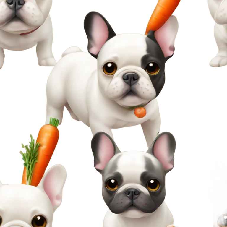 ￼ French bulldog with carrot emoji